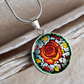 Red Rose Necklace - June Birth Flower Pendant Jewelry