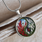 Larkspur Yin Yang Necklace - July Birth Month Flower Pendant Jewelry