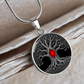 Tree of Life Necklace - Red Birthstone Design
