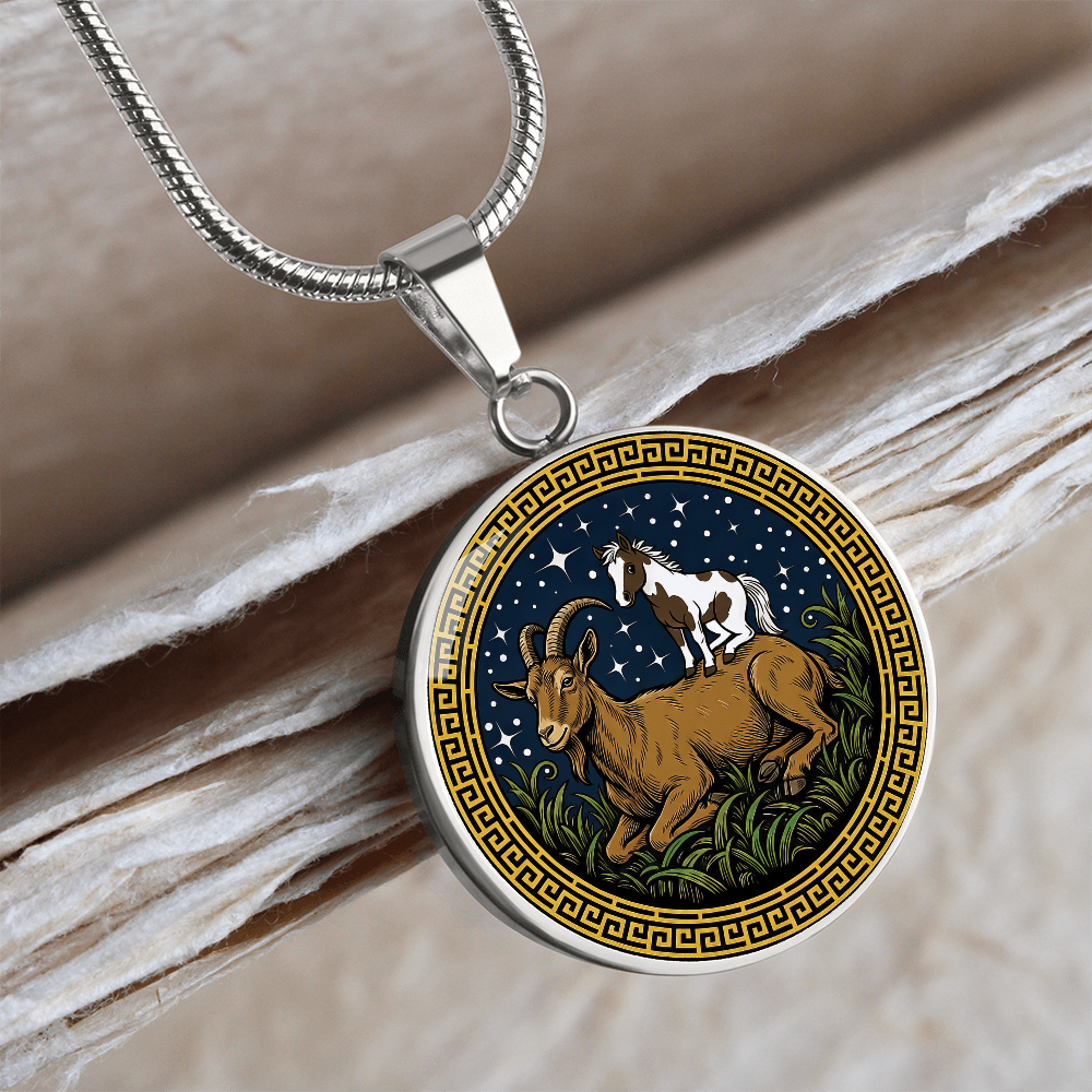 Horse & Goat Necklace - Couples Chinese Zodiac Animal Pendant Jewelry
