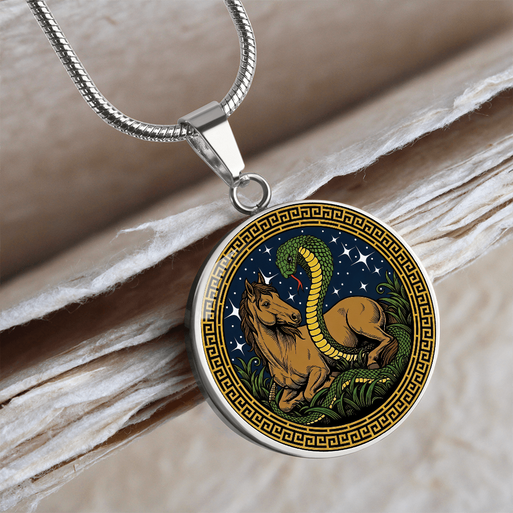 Snake and Horse Necklace - Couples Chinese Zodiac Animal Pendant Jewelry