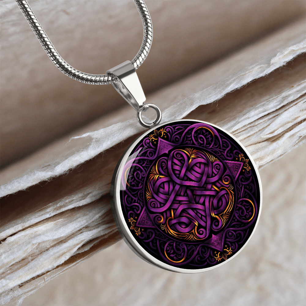 Purple Celtic Knot Necklace - Romantic Pendant Jewelry