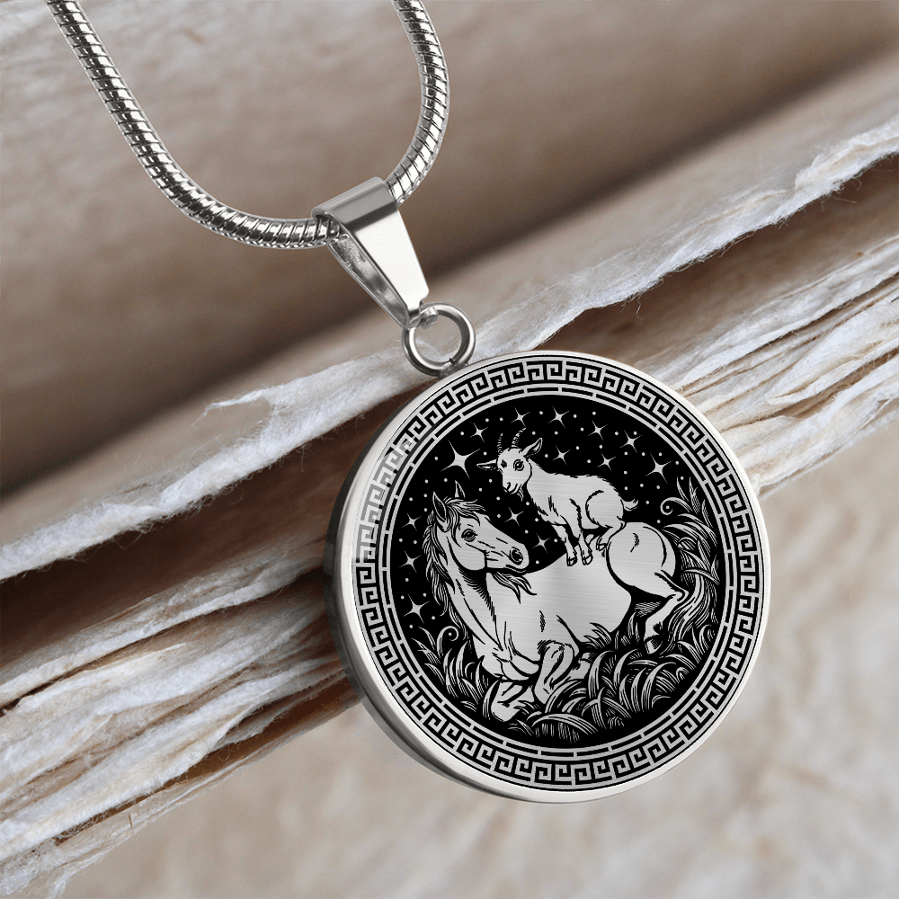 Goat and Horse Necklace - Couples Chinese Zodiac Animal Pendant Jewelry