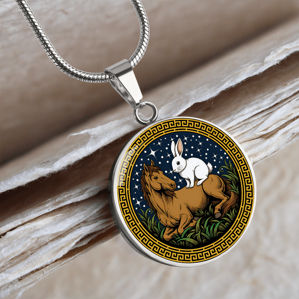 Rabbit and Horse Necklace - Couples Chinese Zodiac Animal Pendant Jewelry