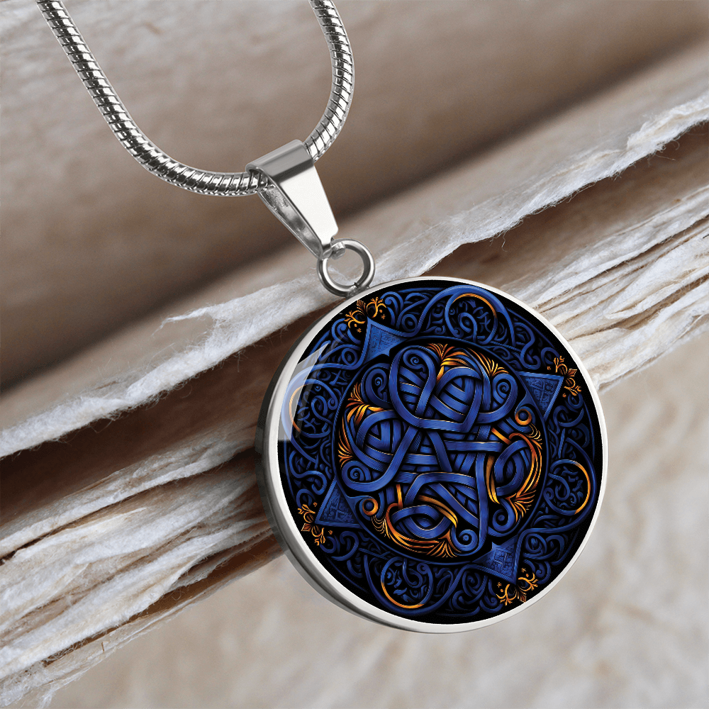 Blue Celtic Knot Necklace - Romantic Pendant Jewelry
