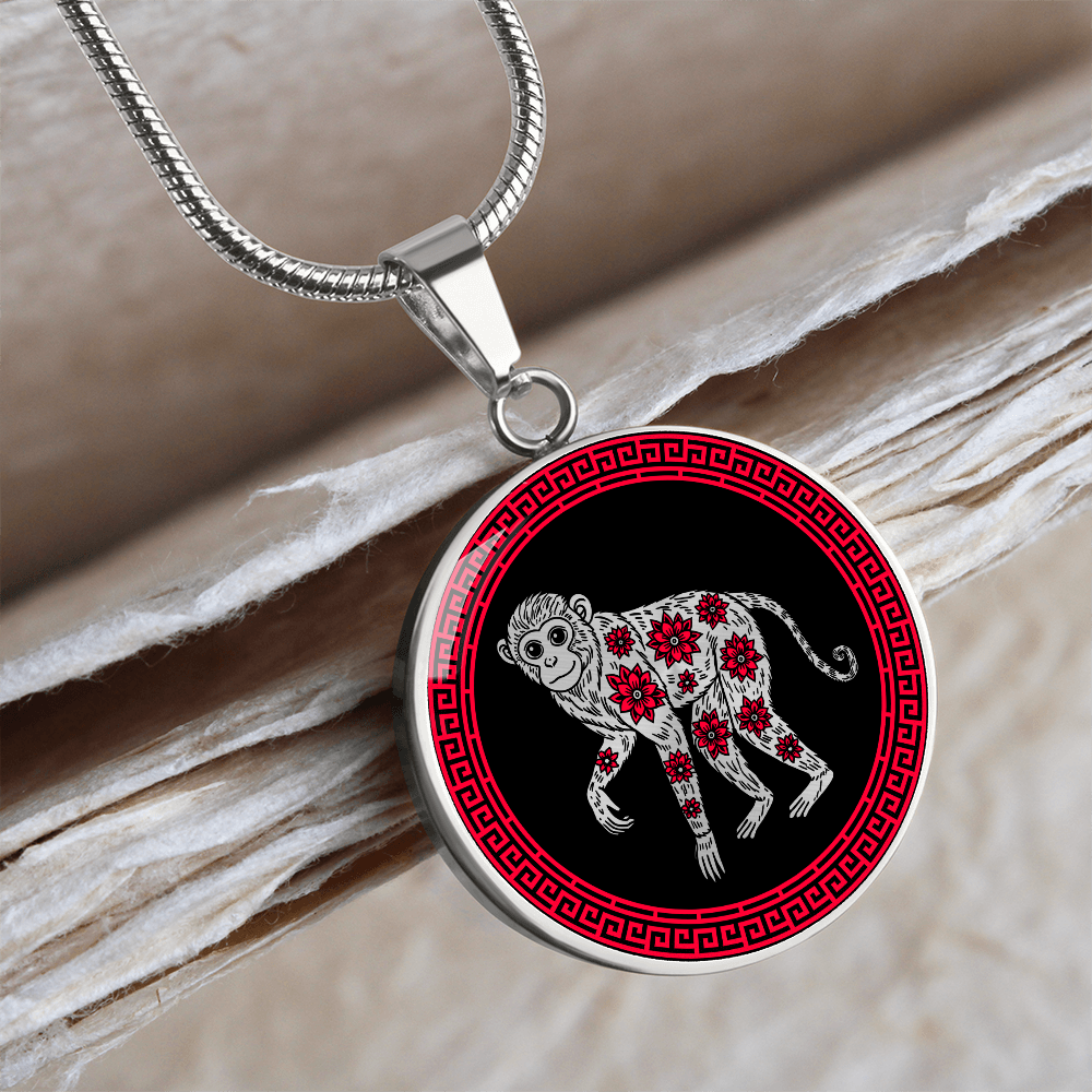Monkey Necklace Chinese Zodiac Animal Pendant Jewelry