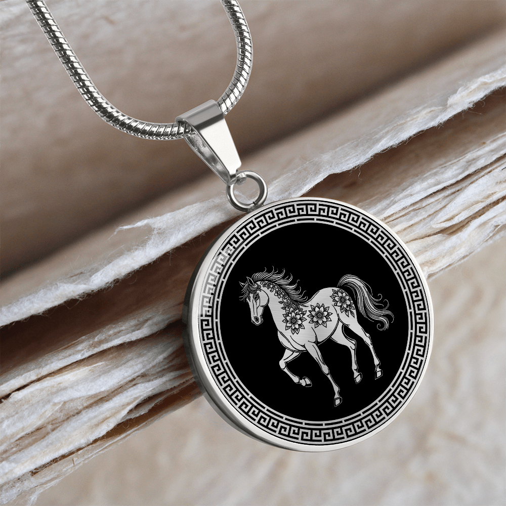 Horse Necklace Chinese Zodiac Animal Pendant Jewelry