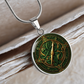 Compass Rose Necklace - Green Celtic Pendant Jewelry