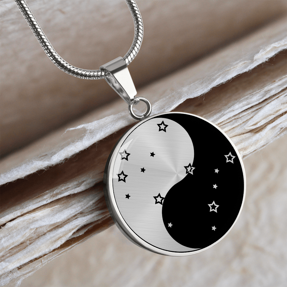Gemini Yin Yang Pendant Necklace - Zodiac Constellation Jewelry