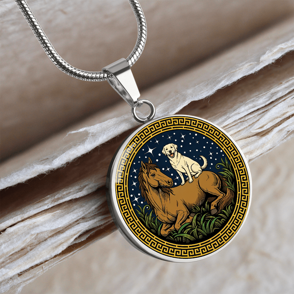 Dog and Horse Necklace - Couples Chinese Zodiac Animal Pendant Jewelry
