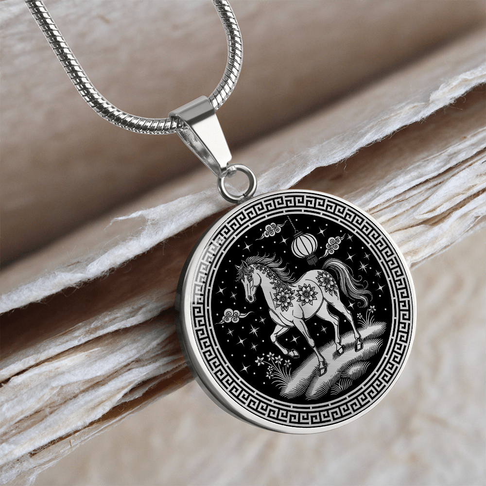 Horse Necklace Chinese Zodiac Pendant Jewelry