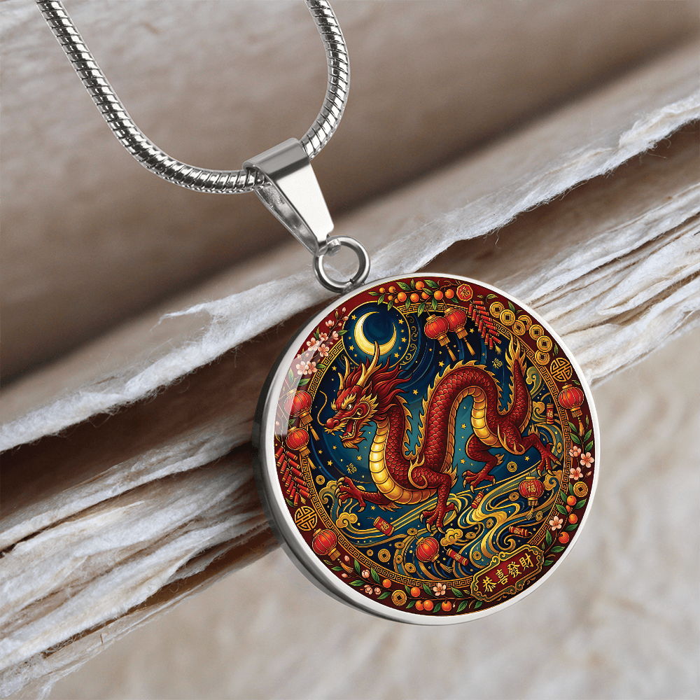 Year of The Dragon Necklace - Chinese Zodiac Animal Charm Pendant Jewelry