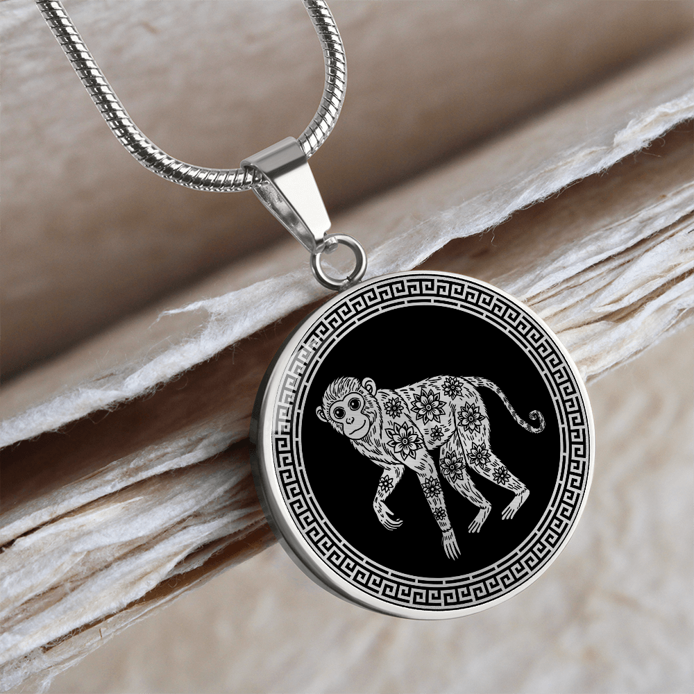 Monkey Necklace Chinese Zodiac Animal Pendant Jewelry
