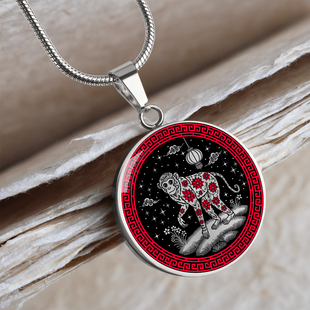 Monkey Necklace Chinese Zodiac Animal Pendant Jewelry