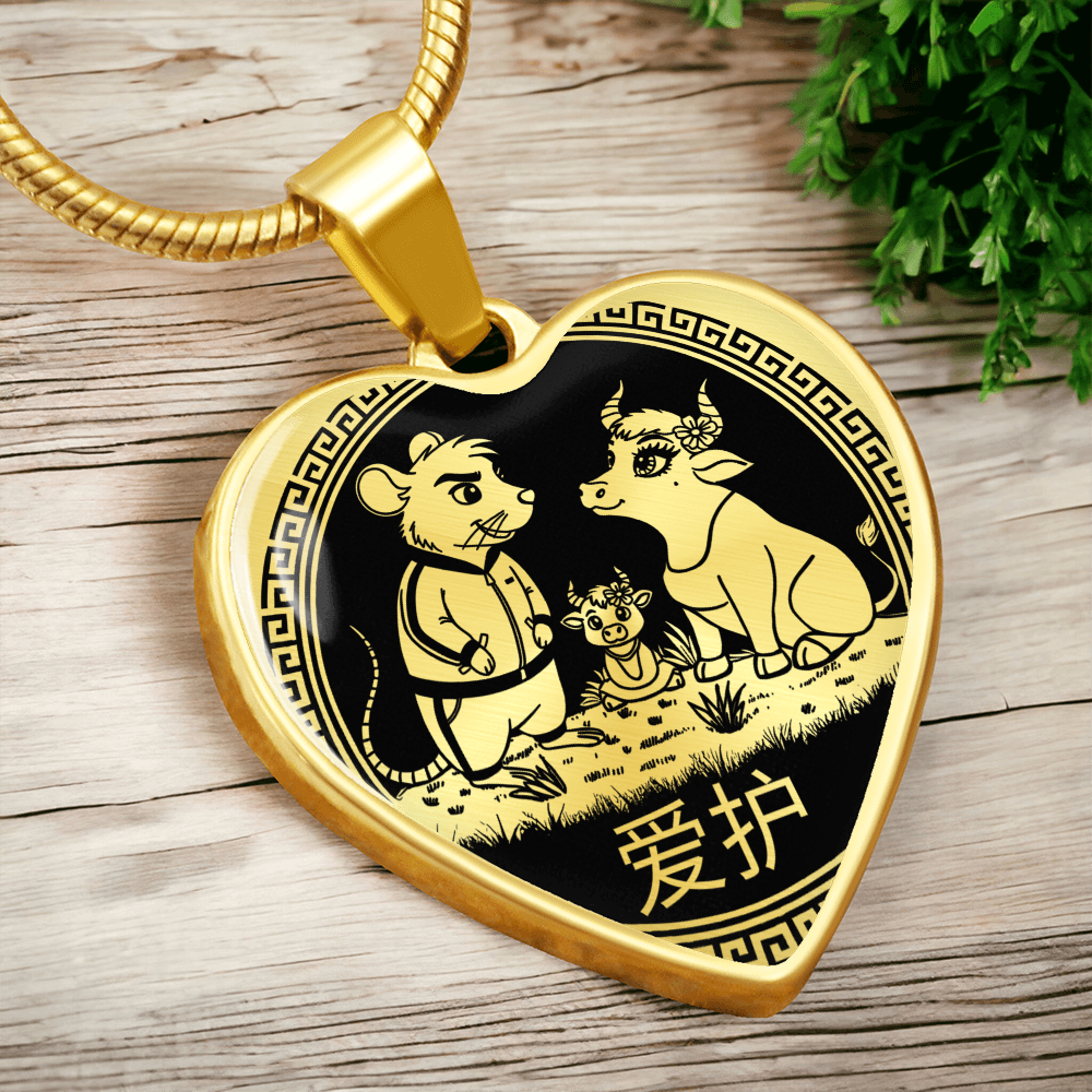 Rat & Ox Family Pendant Necklace