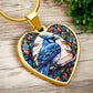 Blue Jay Necklace, Golden Bird Necklace, Engraved Bluejay Spirit Companion Jewelry Gifts For Her, Valentines Gift & Mothers Day Necklace