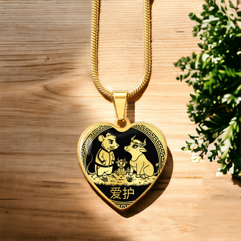 Rat & Ox Family Pendant Necklace