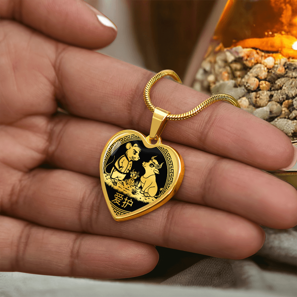 Rat & Ox Family Pendant Necklace
