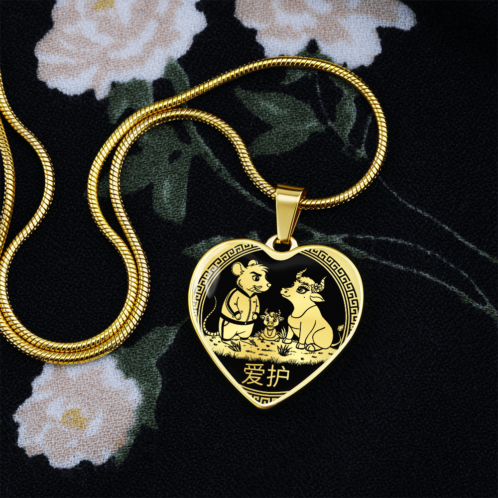 Rat & Ox Family Pendant Necklace