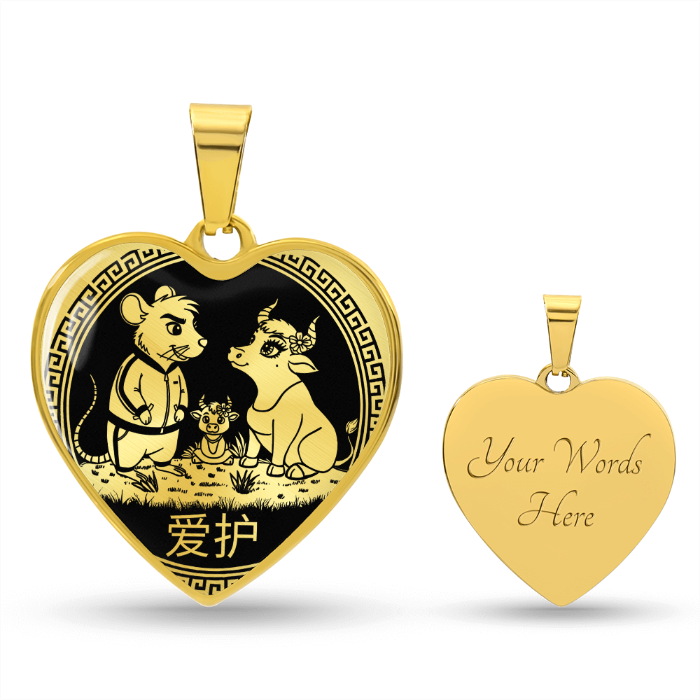 Rat & Ox Family Pendant Necklace