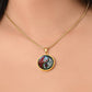 Larkspur Yin Yang Necklace - July Birth Month Flower Pendant Jewelry