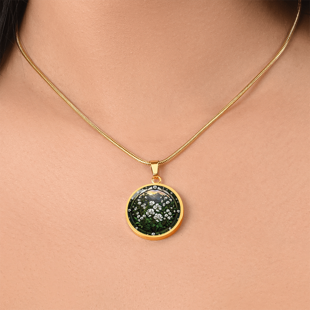 White Sweet Pea Necklace - April Birth Flower Pendant Jewelry