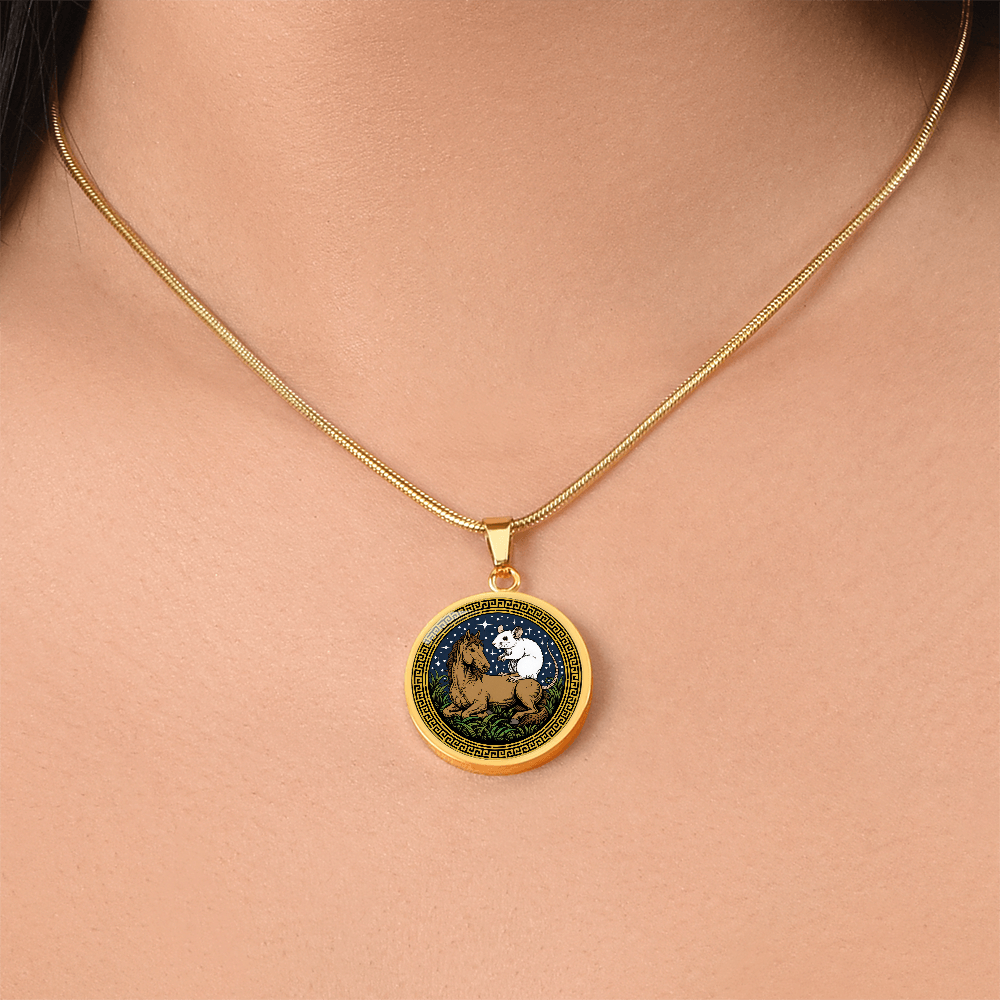 Rat and Horse Necklace - Couples Chinese Zodiac Animal Pendant Jewelry