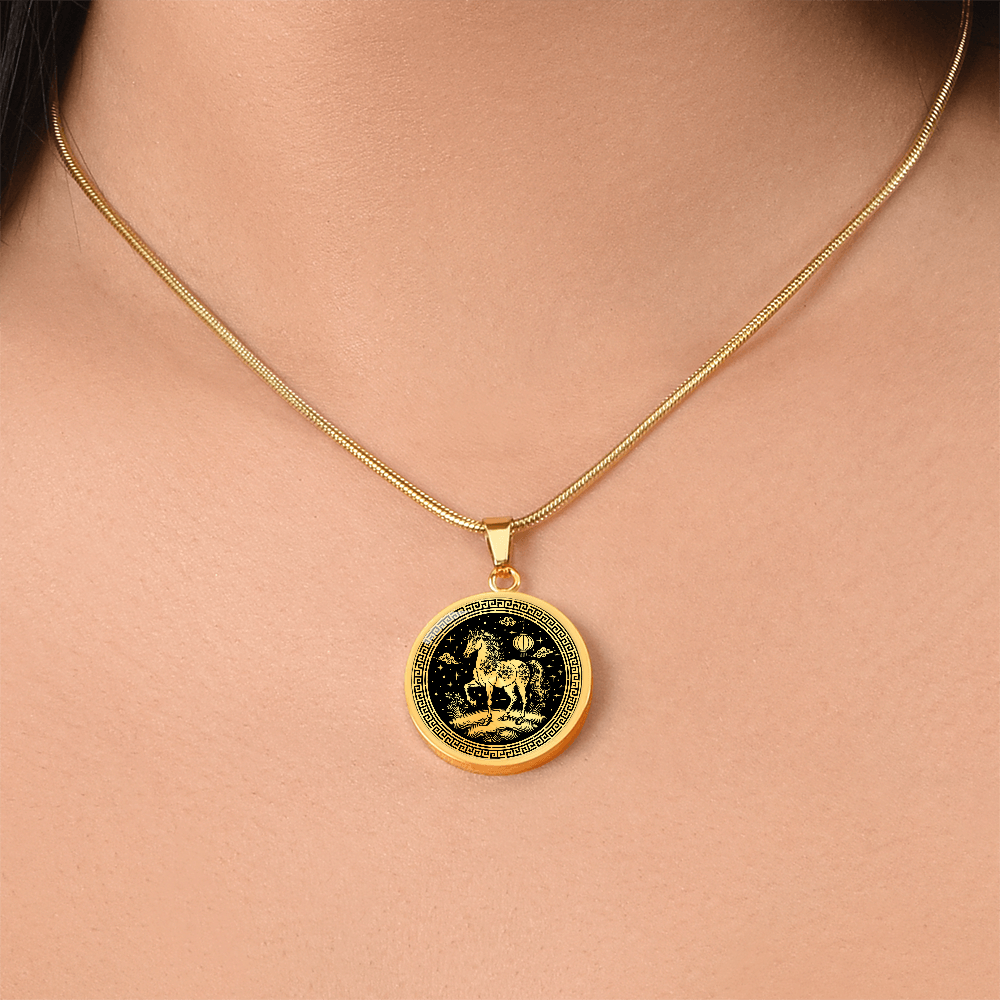 Horse Necklace Chinese Zodiac Pendant Jewelry