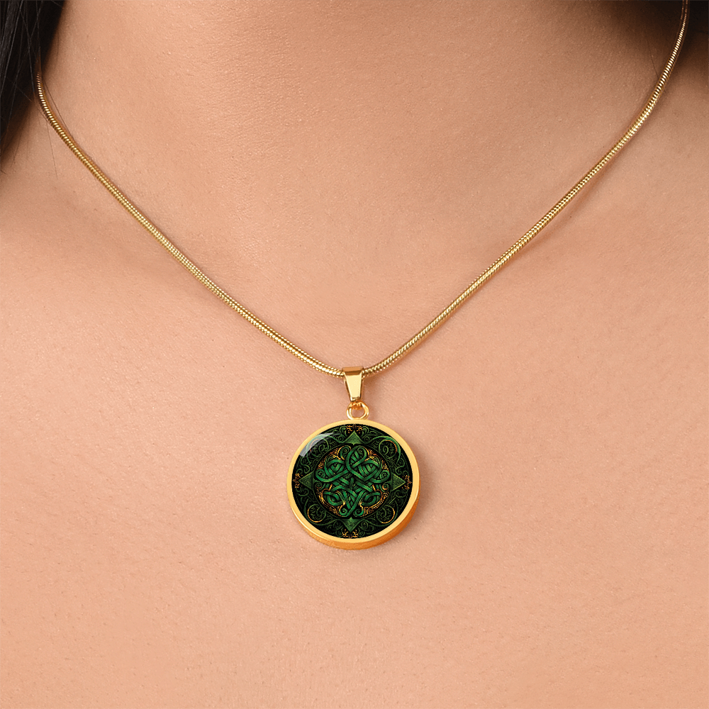 Green Celtic Knot Necklace - Romantic Pendant Jewelry