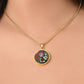 Red and White Morning Glory Yin Yang Necklace - September Birth Month Flower Pendant Jewelry