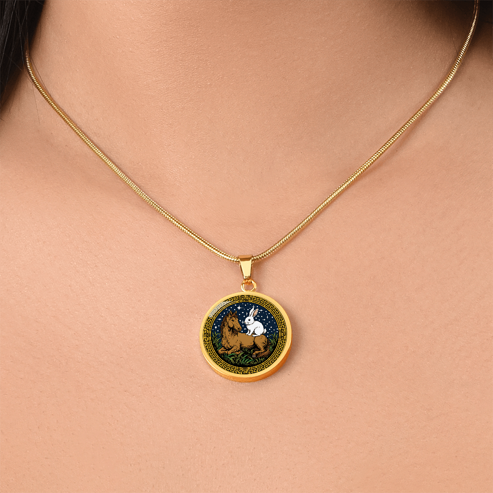 Rabbit and Horse Necklace - Couples Chinese Zodiac Animal Pendant Jewelry