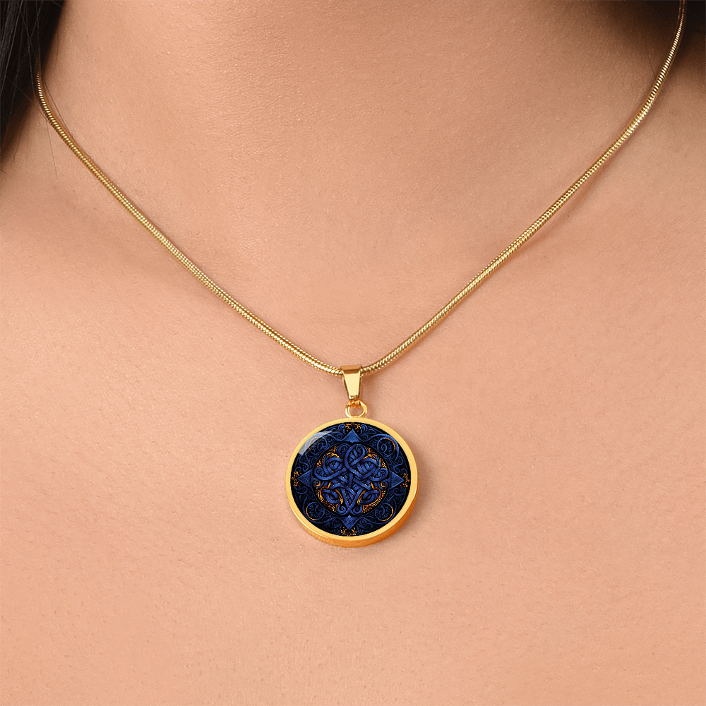 Blue Celtic Knot Necklace - Romantic Pendant Jewelry