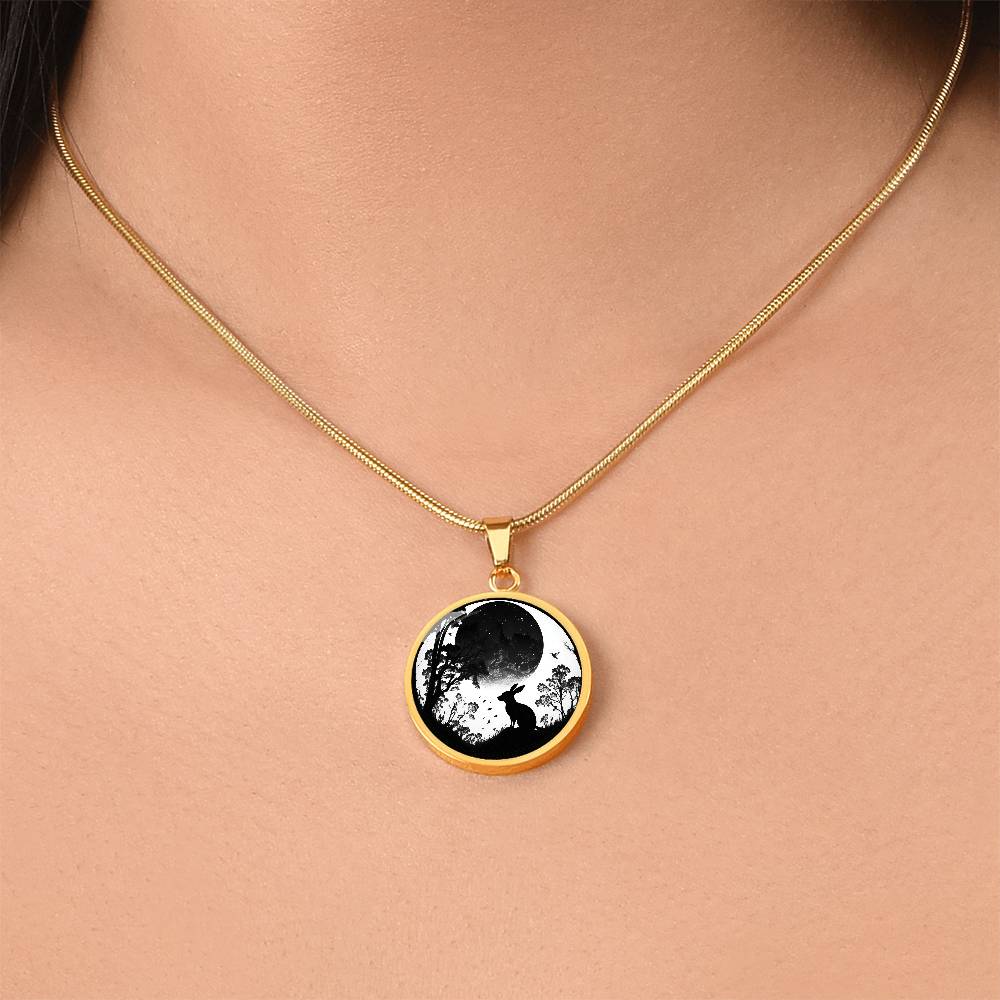 Moon and Rabbit Necklace