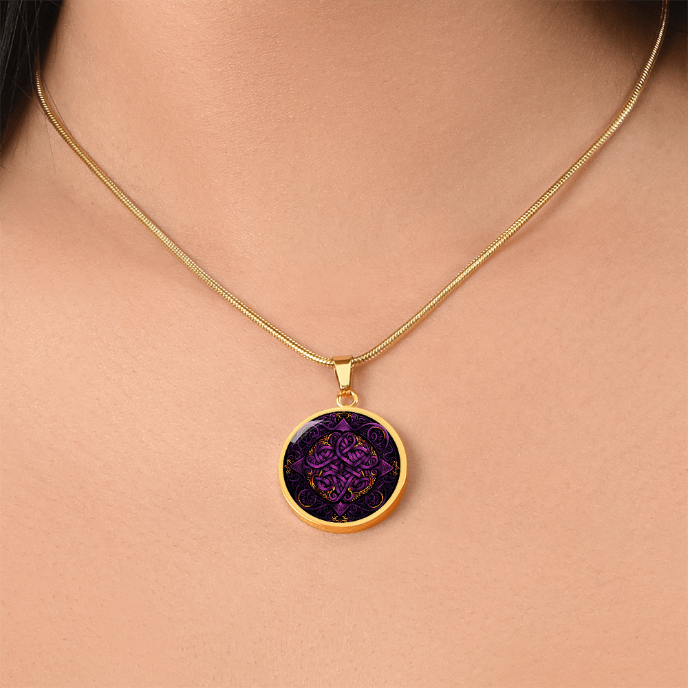 Purple Celtic Knot Necklace - Romantic Pendant Jewelry