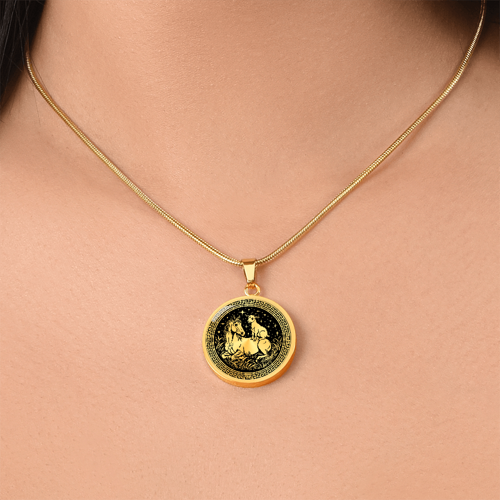 Goat and Horse Necklace - Couples Chinese Zodiac Animal Pendant Jewelry