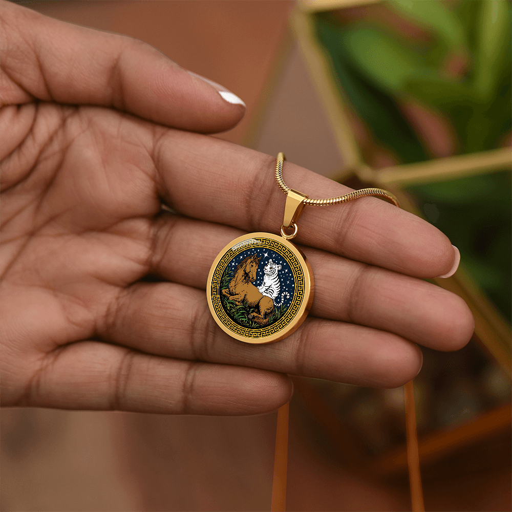 Tiger and Horse Necklace - Couples Chinese Zodiac Animal Pendant Jewelry