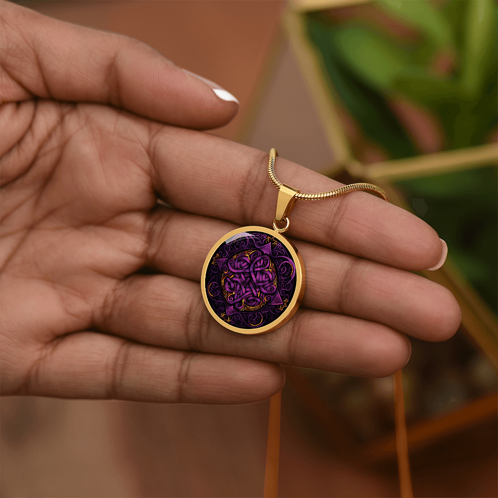Purple Celtic Knot Necklace - Romantic Pendant Jewelry