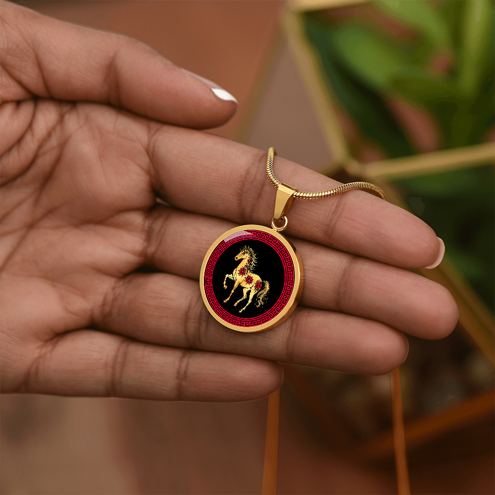 Horse Necklace Chinese Zodiac Pendant Jewelry