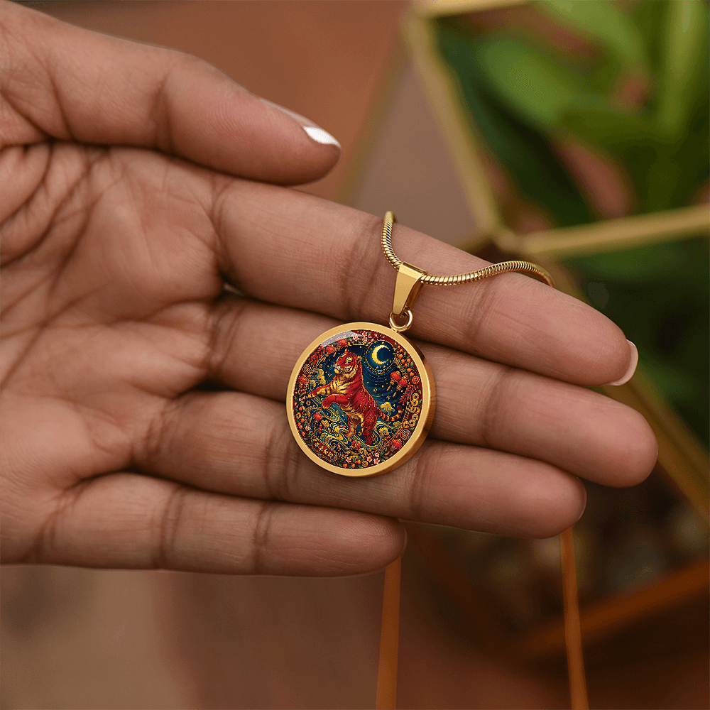 Year of The Tiger Necklace - Chinese Zodiac Animal Charm Pendant Jewelry