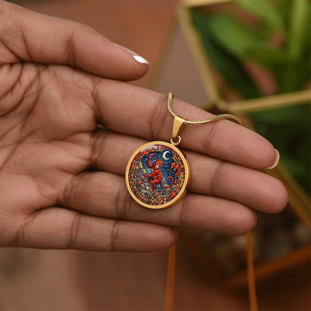 Year of The Monkey Necklace - Chinese Zodiac Animal Charm Pendant Jewelry