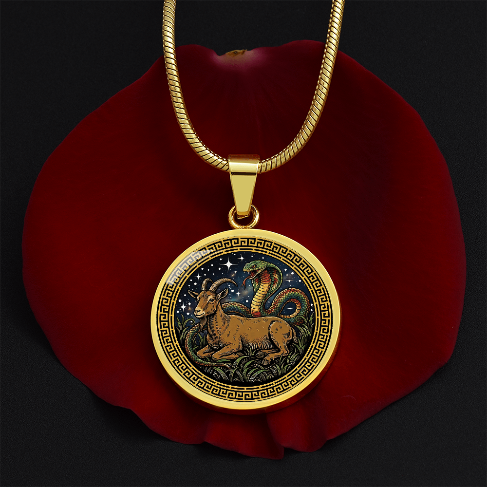 Snake & Goat Necklace - Couples Chinese Zodiac Animal Pendant Jewelry