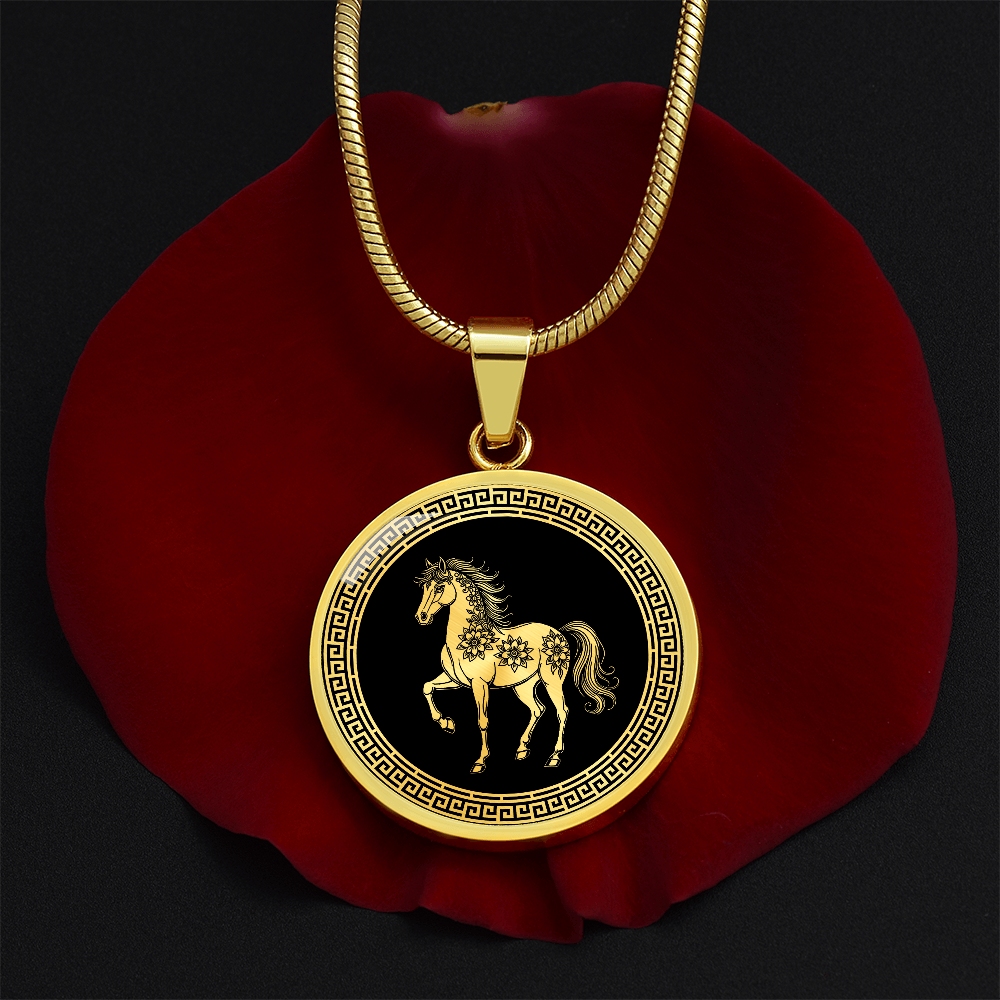 Horse Necklace Chinese Zodiac Animal Pendant Jewelry