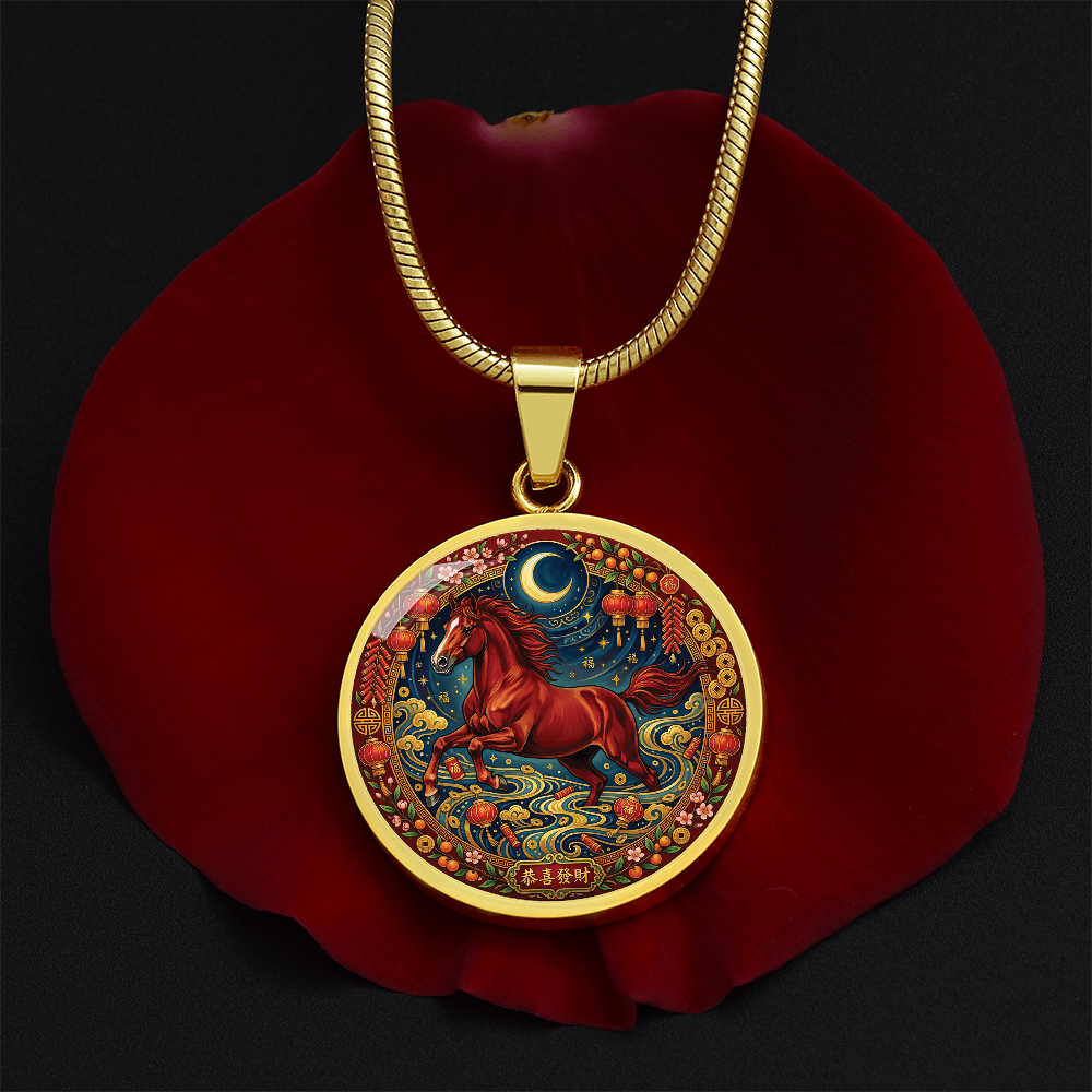 Year of The Horse Necklace - Chinese Zodiac Animal Charm Pendant Jewelry