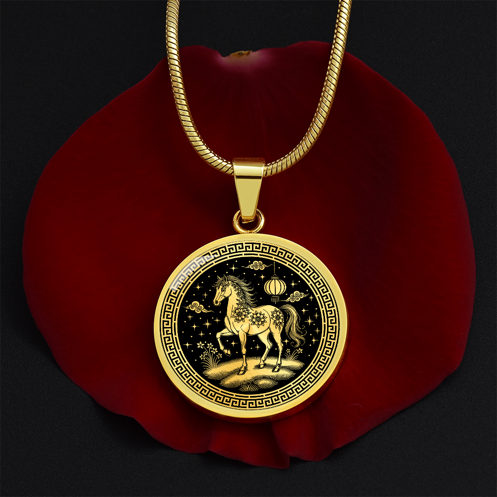 Horse Necklace Chinese Zodiac Pendant Jewelry