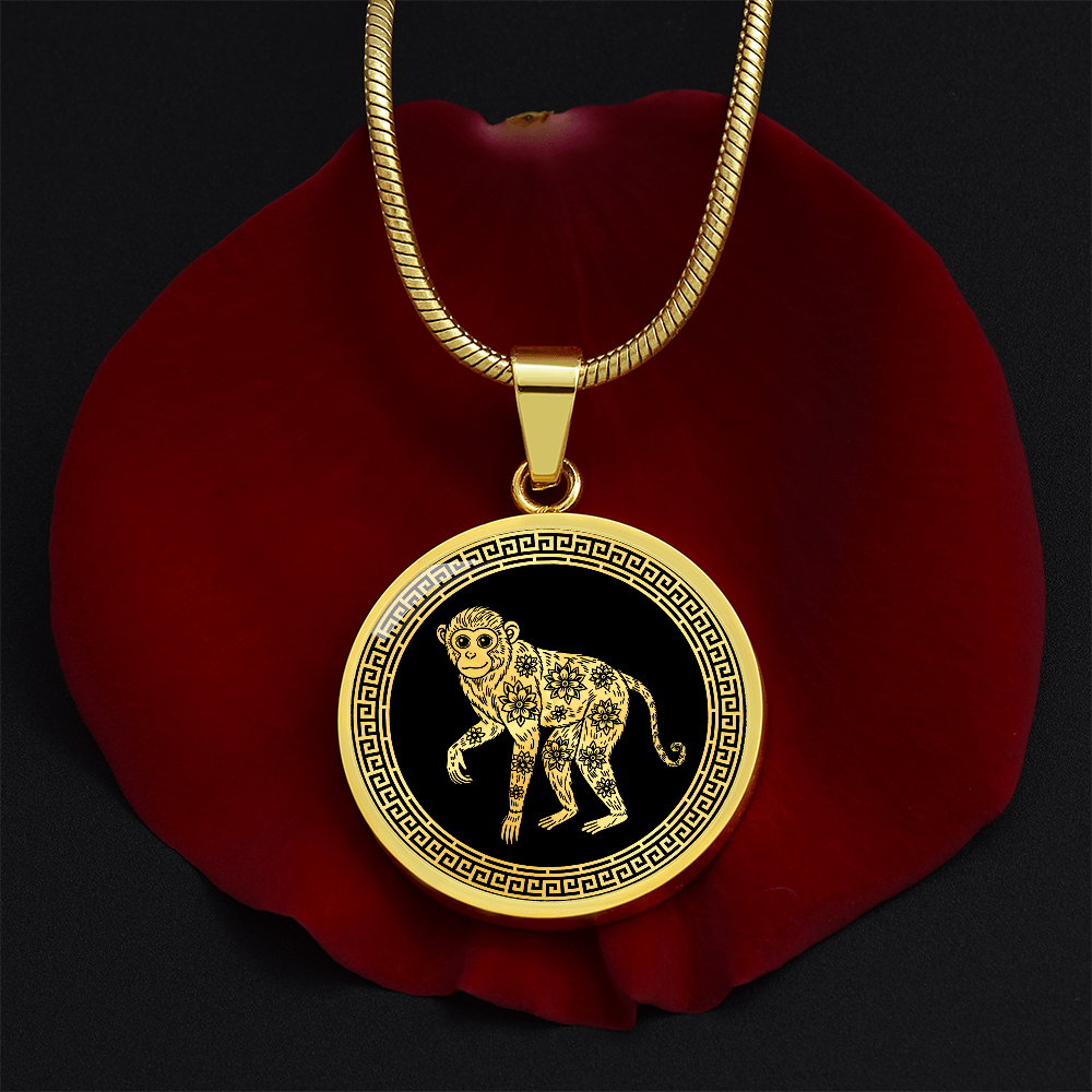 Monkey Necklace Chinese Zodiac Animal Pendant Jewelry