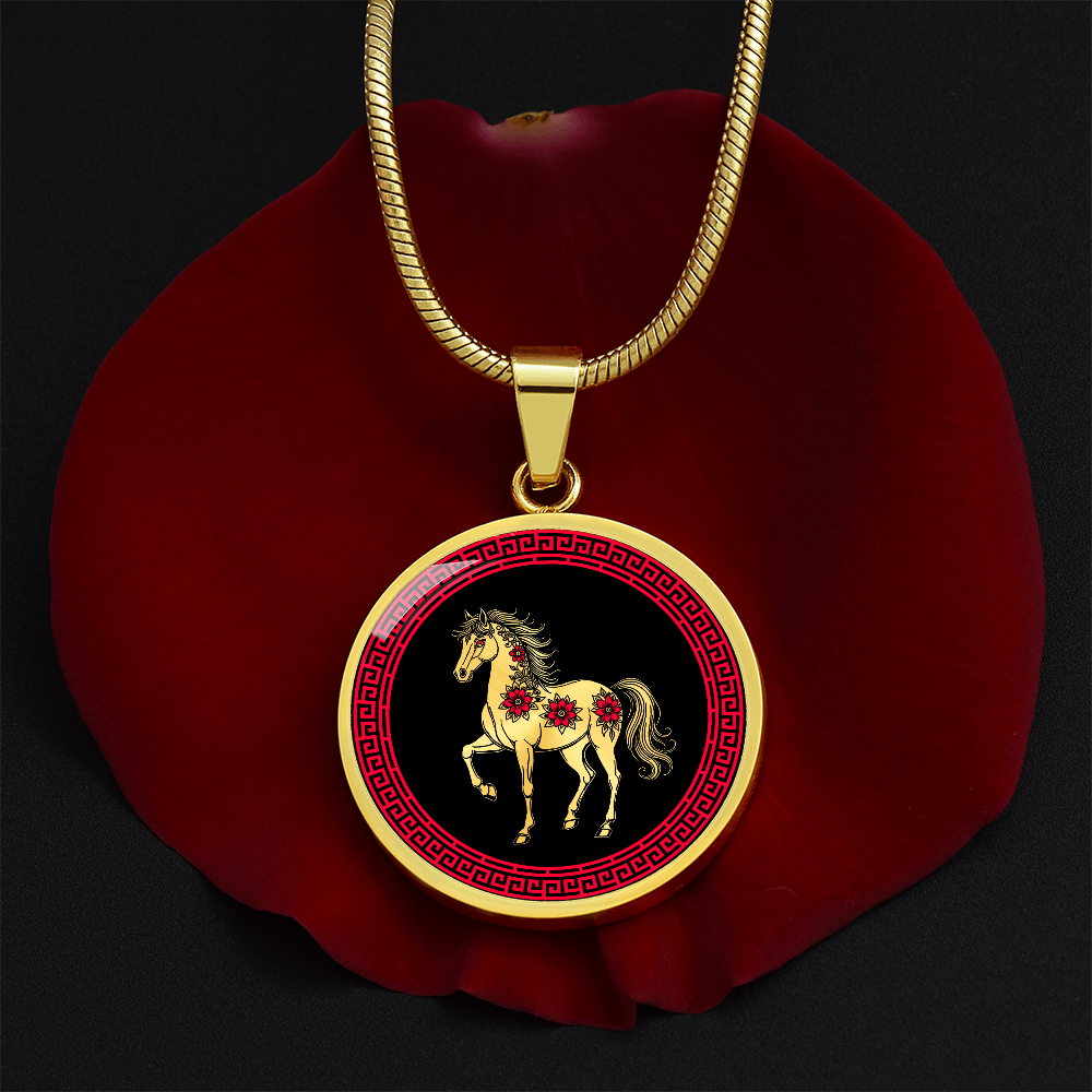 Horse Necklace Chinese Zodiac Pendant Jewelry