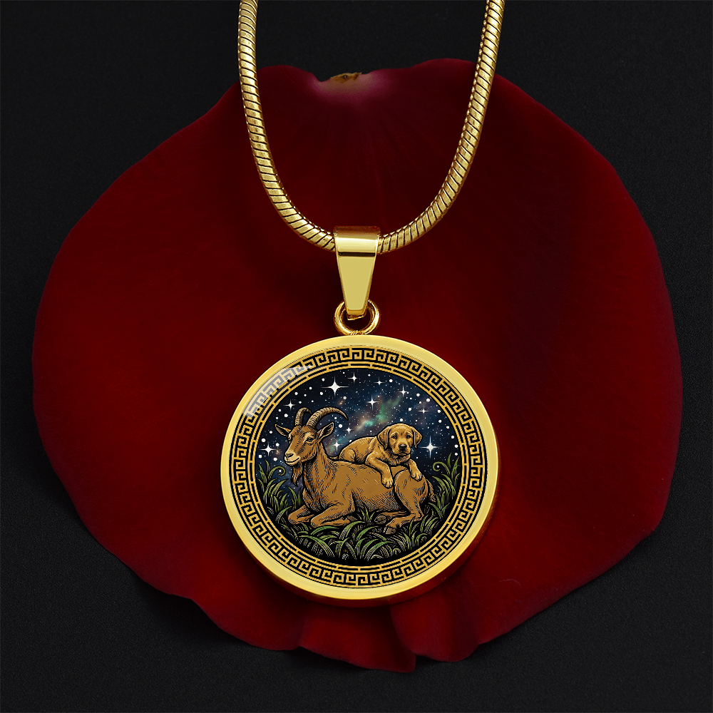 Dog & Goat Necklace - Couples Chinese Zodiac Animal Pendant Jewelry