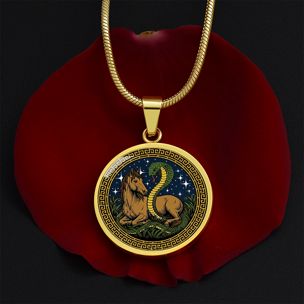 Snake and Horse Necklace - Couples Chinese Zodiac Animal Pendant Jewelry