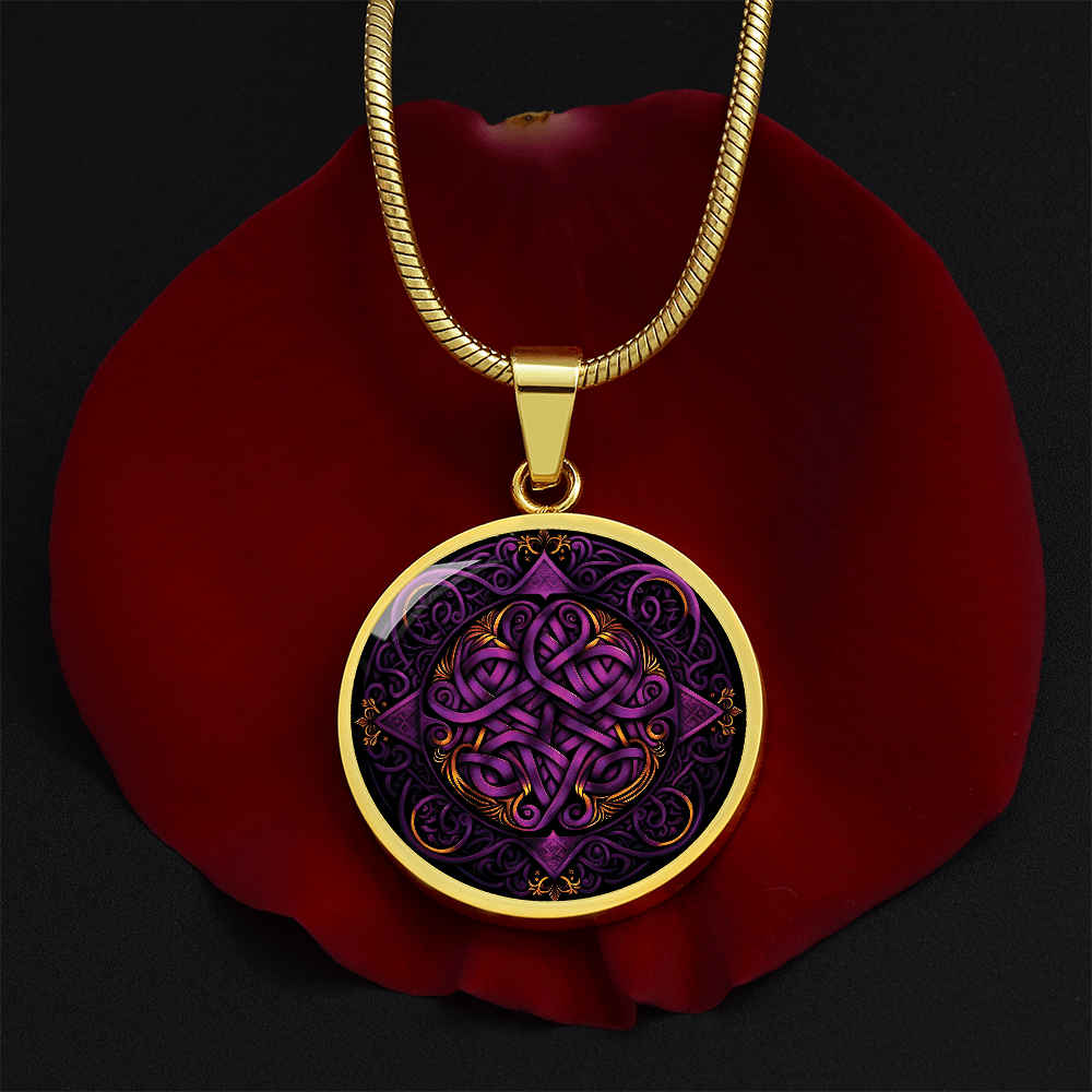 Purple Celtic Knot Necklace - Romantic Pendant Jewelry