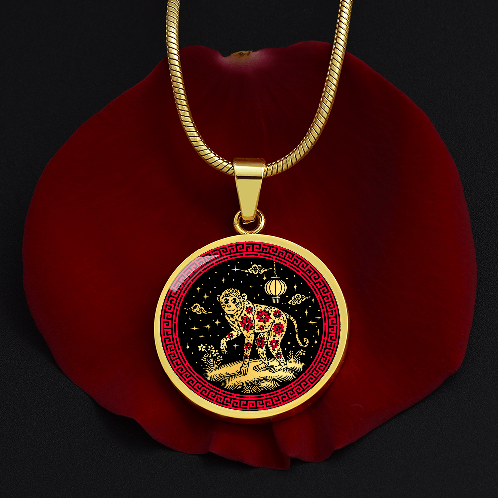 Monkey Necklace Chinese Zodiac Animal Pendant Jewelry